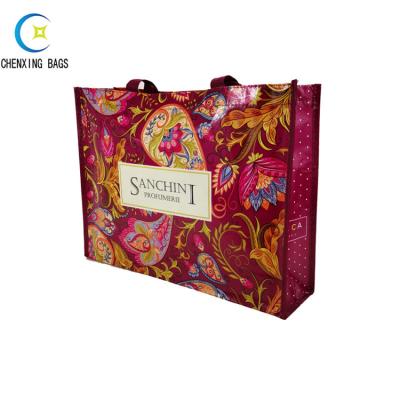 China 100% Recycle China Manufacturer Super Quality Shopping Tote Fabric Flower Printed Laminated Non Woven Bag for sale