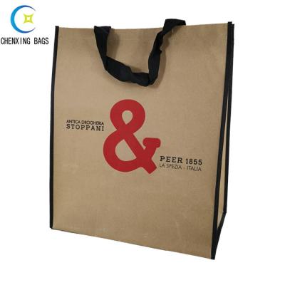 China 100% Outdoor Eco-Friendly Reusable Eco-Friendly Brown Paper Tote Shopping Bags for sale