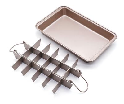 China Large Workable Professional Rectangle Edge Workable Person Grabs Stick Brownie Molds Tray Dividers No for sale