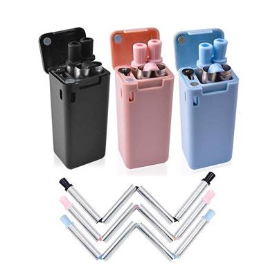 China Environmentally Friendly Sustainable Portable Folding Stainless Steel Collapsible Drinking Straw for sale