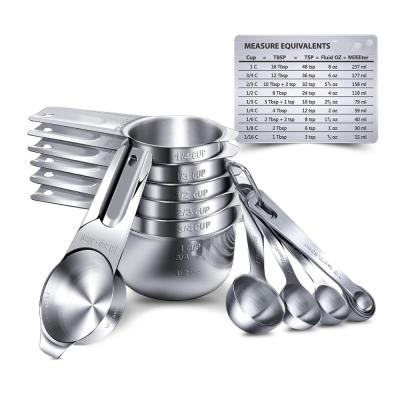 China Viable Professional Magnetic Measurement Conversion Table 15pc Stainless Steel Measuring Cups And Spoons Set for sale