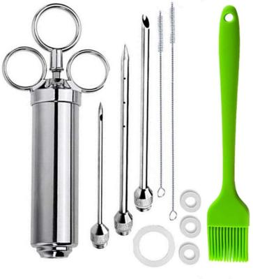 China High Quality 2.5 Ounce 304 Stainless Steel Meat Injector Kits With 6 Needle for sale