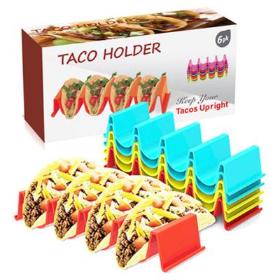 China Sustainable Hot Selling Premium Quality Amazon Colorful Taco Shell Holder Stand Dishwasher Taco Racks Tray for sale