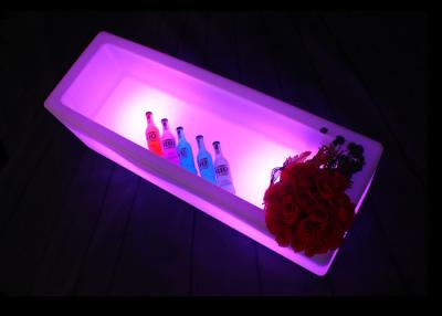 China Color Changing LED Ice Bucket Rectangle 5V 1A Battery LED Champagne Bucket for sale