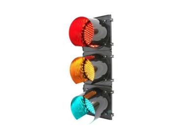 China IP65 Black PC Housing LED Stop Light 85-265VAC Input Automatic Traffic Light for sale