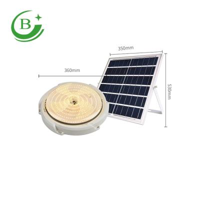 China Modern Lithium Battery Solar Rechargeable Led Ceiling Light 40W 60W 80W Indoor Round Led Solar Ceiling Light for sale