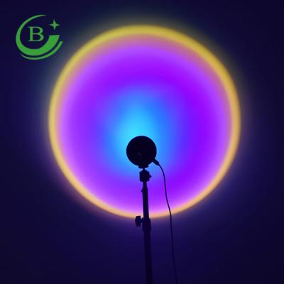 China 2021 Modern New Arrival Rainbow Sunset Projection Lamp LED Sunset Light for Family Bedroom Wall Decoration for sale