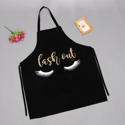 China Eco - Friendly Wholesale Custom Printed Black Cotton Apron for sale