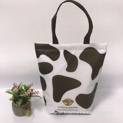 China Custom Matte Laminated Promotional Eco-friendly PP Nonwoven Polyester Bicycle Cooler Bag For Lunch Picnic For Milk for sale