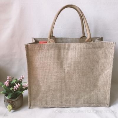 China Eco - Friendly Custom Wholesale White Jute Promotional Bag Shopping With Custom Logo Jute Bag for sale