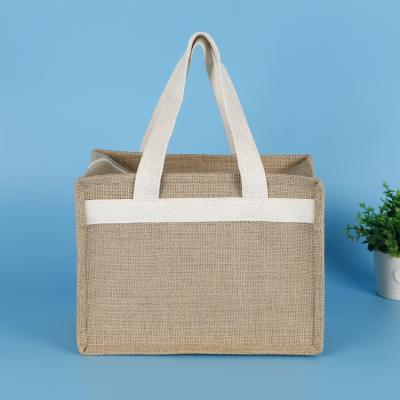 China High Quality Eco - Friendly White Printed Hessian Jute Bag With Zippers for sale