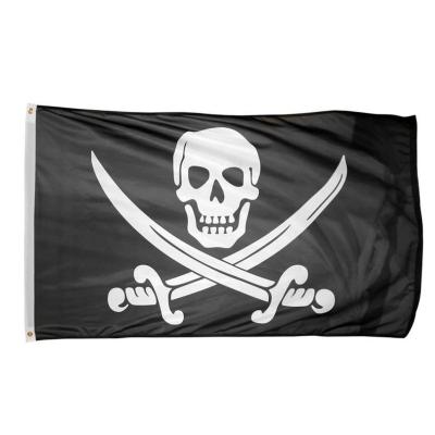 China Hanging Flag Maker Silk Screen Printing Personalized Pirate Flags for sale