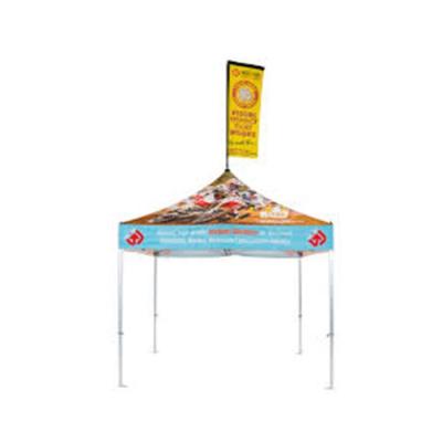 China Advertising Promotion Display Frame Hexagonal Aluminum Pop Up Canopy Tent With Side Wall And Roof Flag for sale