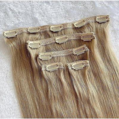 China 100% new sale unprocessed well drawn new russian weft type hair extensions double lace up clip in hair for sale