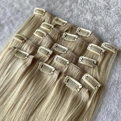 China 100% New Selling Unprocessed Well Type Double Drawn Clip In Hair Extension for sale