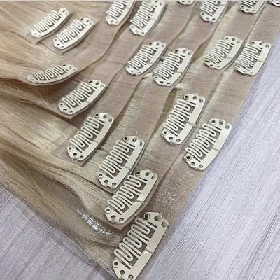 China 100% sale unprocessed well guaranteed double drawn quality pu clip in hair extension for sale