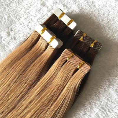 China 100% Unprocessed Quality Double End Pulled Cuticle Aligned Tape Stitched In Hair Extensions for sale