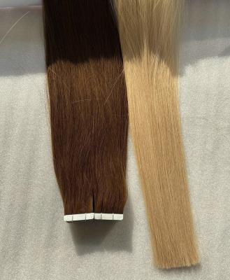 China 100% Unprocessed Good Quality Double Cuticle Pulled Lined 14inch-26inch Stitched Tape In Hair Extensions for sale