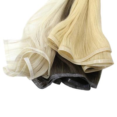 China 100% Unprocessed Wholesale High Quality Human Hair Weft Extensions Cuticle Aligned PU Hair Weft for sale