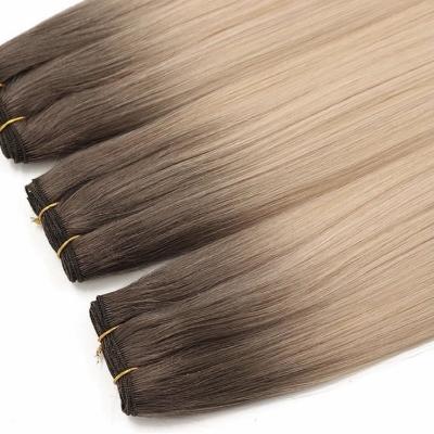 China 100% Unprocessed Top Quality Double Cuticle Pulled Aligned Human Hair 100% Russian Machine Hair Weft for sale