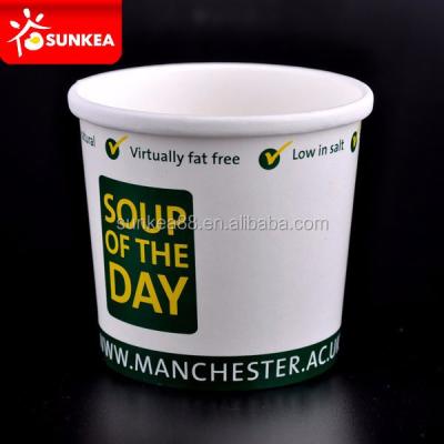 China Custom Biodegradable Logo Printed Hot Soup Cup With Lid Food And Beverage Packaging Biodegradable Coating Single Wall UV Engraving Accept for sale