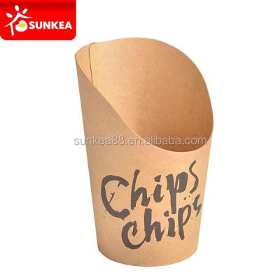 China Disposable Custom Printed Disposable Kraft Paper French Fries Cone For Fries for sale