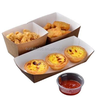 China Biodegradable Custom Disposable Potato Chips Burger Paper Sandwich Tray for sale