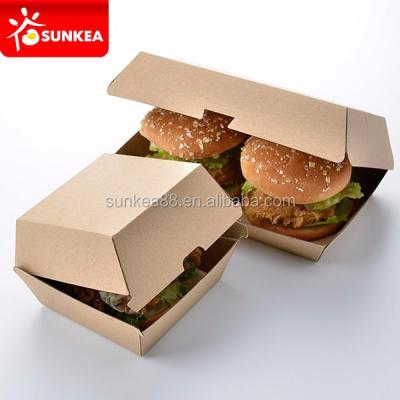 China Disposable Paper Clamshell Burger Burger Container For Hot And Cold Food for sale