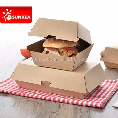 China Disposable Clamshell Food Packaging Creative Custom Paper Box For Burger Food And Beverage Packaging Disposable UV Coating Varnishing for sale