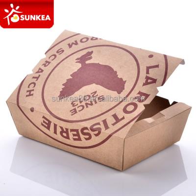 China Disposable Take Away Food Roast Chicken Paper Fried Packaging Boxes for sale