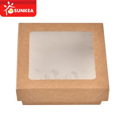 China Disposable Clear Kraft Paper Window Cookie / Cookie / Cake Box for sale