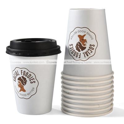 China Sunkea Brand Logo Disposable Coffee Disposable Custom Paper Cup for sale