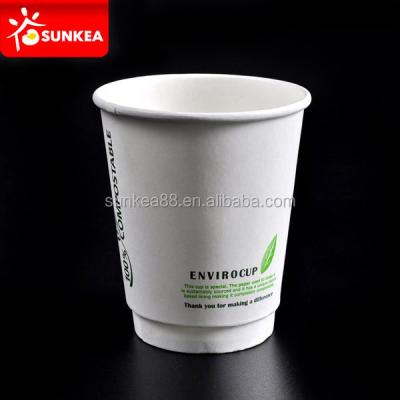 China Biodegradable Eco Friendly PLA Lined 8oz Double Wall Printed Paper Coffee Cup for sale