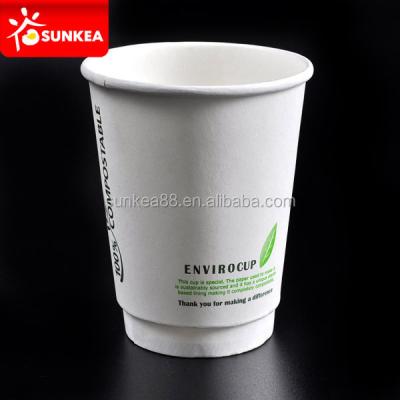 China Biodegradable Eco Friendly PLA Lined 12oz Double Wall Printed Paper Coffee Cup for sale