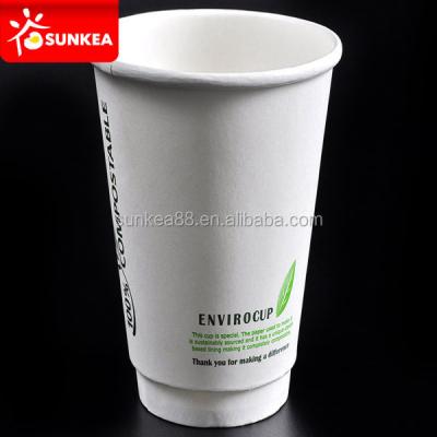 China Disposable Eco Friendly PLA Lined 20oz Double Wall Printed Paper Coffee Cup for sale