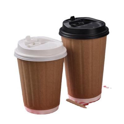 China Brown Kraft Paper Style Double Biodegradable Wallpaper Cups for sale