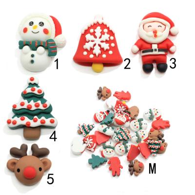 China 100Pcs China Christmas Tree Deer Bell Flatback Resin Cabochon Flat Back Phone Decoration Opens DIY Scrapbooking Accessories for sale