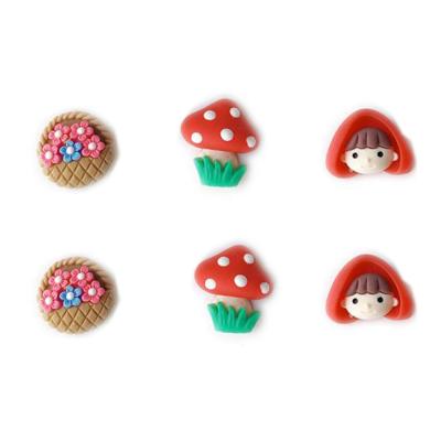 China 100pcs China Resin Cartoon Little Wolf Flatback Cabochon Phone Decoration DIY Headwear Accessories Scrapbooking Fit Red Hat Girl for sale