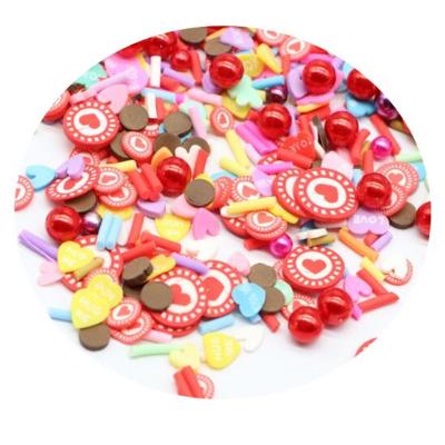 China Party Decor Festival Party Heart Themed Candy with Beads Clay Slices Assorted Bead Sprinkles for Mud Crafts for sale