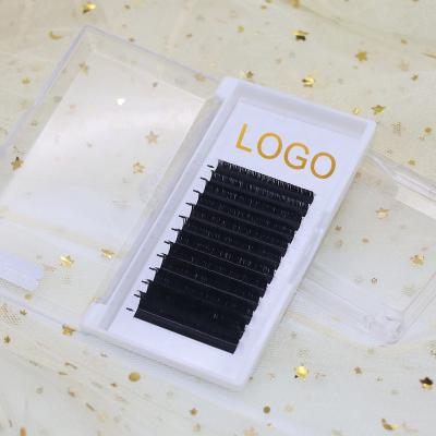 China Full Volume Full Volume C/D Loop Lash Extensions Private Label Synthetic Hair Extension Tray Long Natural Eyelash Extension for sale