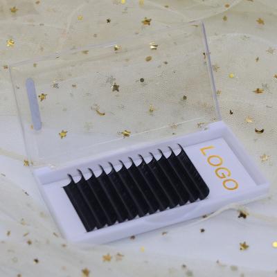 China Matte Faux Mink Individual Premium Eyelash Extension Full Volume Private Label Lashes Silk Ellipse Professional Supplies Cashmere Flat Black for sale