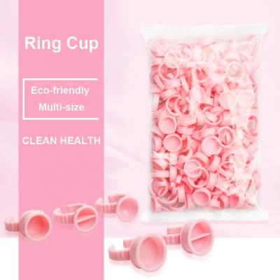 China New Arrival Plastic Pink Eyelash Extensions Salon Supplies Glue Ring For Disposable Eyelash Extension Glue Holder Ring for sale