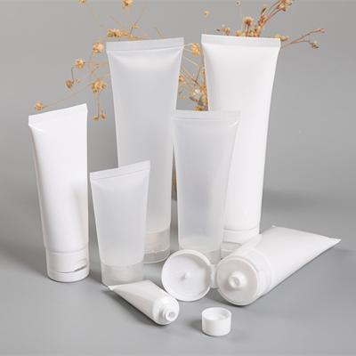 China Tube Cosmetic Containers Spill Cap 50ml 60ml 100ml 120ml 150ml Empty Plastic White Tube Cosmetic Containers for sale