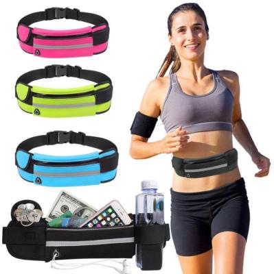 China Fanshion Outdoor Sports Waist Pack Neoprene Men Women Waterproof Reflective Elastic Waist Bag For Running for sale