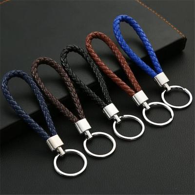 China For Promotional Car Key Rope Ring Car Logo Keychain Handmade Leather Key Chain for sale