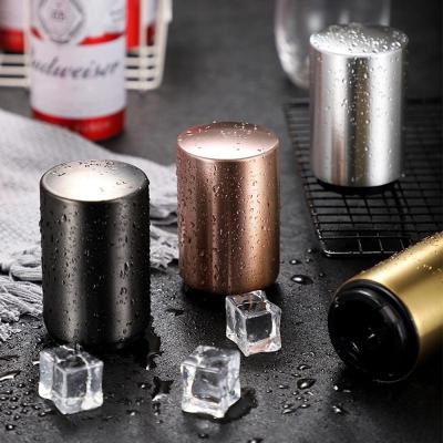 China Kitchen Home Restaurant Stainless Steel Magnetic Automatic Push Metal Wine Beer Bottle Opener for sale