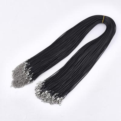 China Waxed Tie Pandahall 24 Inch Iron Findings Black Waxed Rope Necklace Netting for sale