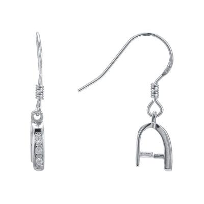 China Pandahall FASHION Cubic Zirconia and Platinum 925 Sterling Silver Earring Hooks Pinch Bails for sale