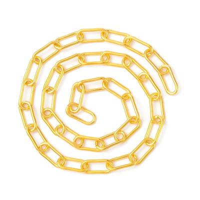 China Pandahall 6mm Unwelded Iron Gold Paperclip Chains Pulled Cable Chains Oval Set for sale