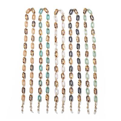 China Paper Clip Chains PandaHall Neck Strap Paper Clip Aluminum Acrylic Glasses Chains for sale